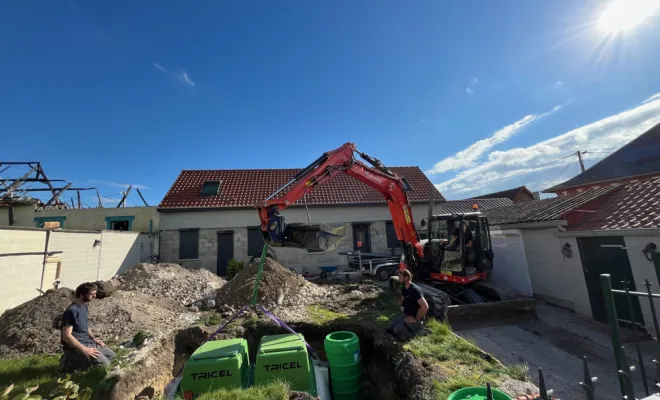 Création d'un assainissement non collectif proche d'Ailly Sur Noye, Amiens, RES'EAUX SERVICES
